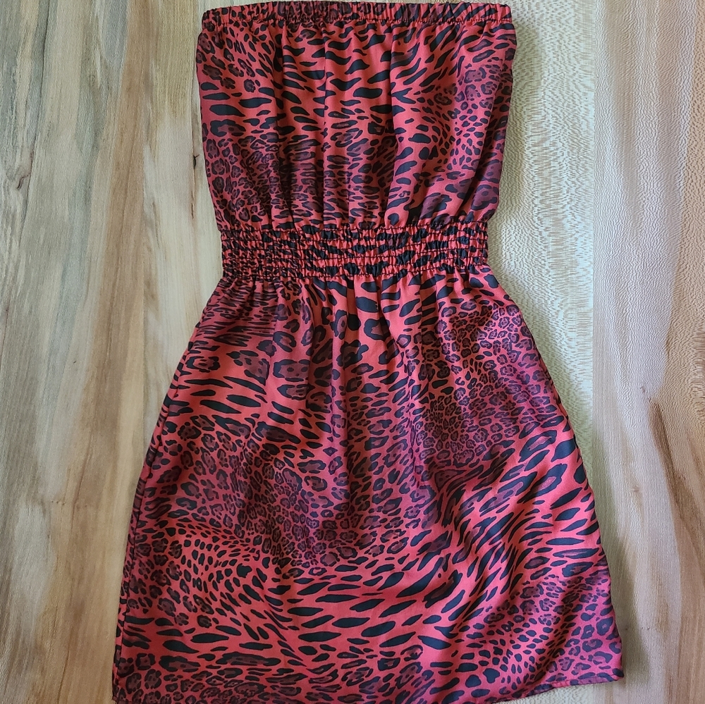 Cheetah Print Tube Top Dress